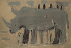 Rhino, oil on canvas, 40in x 50in, 2016