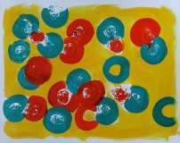 Circles, acrylic on paper, 8.75in x-11.25in, 2011