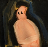 Alone, oil on panel, 4in x 4in, 2024-9950