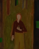 Figure with Pinecone, oil on linen panel, 10in x 8in, 2024