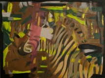 Zebra, oil on canvas, 44in x 60in, 2016