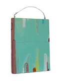 Chill (side view), acrylic on wood, wire, 9in x11in x 1.5in, 2022