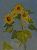 Sunflowers, oil on panel, 10in x 8in, 2022, private collection