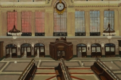 Waiting Room II, oil on panel, 18in x 24in, 2023, private collection