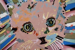 Kosmik Kitty 2, oil and acrylic on canvas, 52in x 70in, 2016