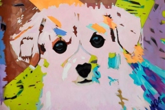 Pink Puppy, oil and acrylic on canvas, 52in x 70in, 2016