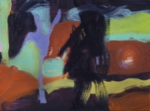 Crows with Sky, 11in x 15in x 1in, Oil on wood, 2025