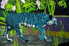 Blue Green Tiger, oil on canvas, 54in x 72in, 2011, private collection