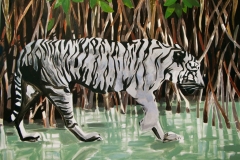 Silver Tiger, oil on canvas, 54in x 72in, 2011